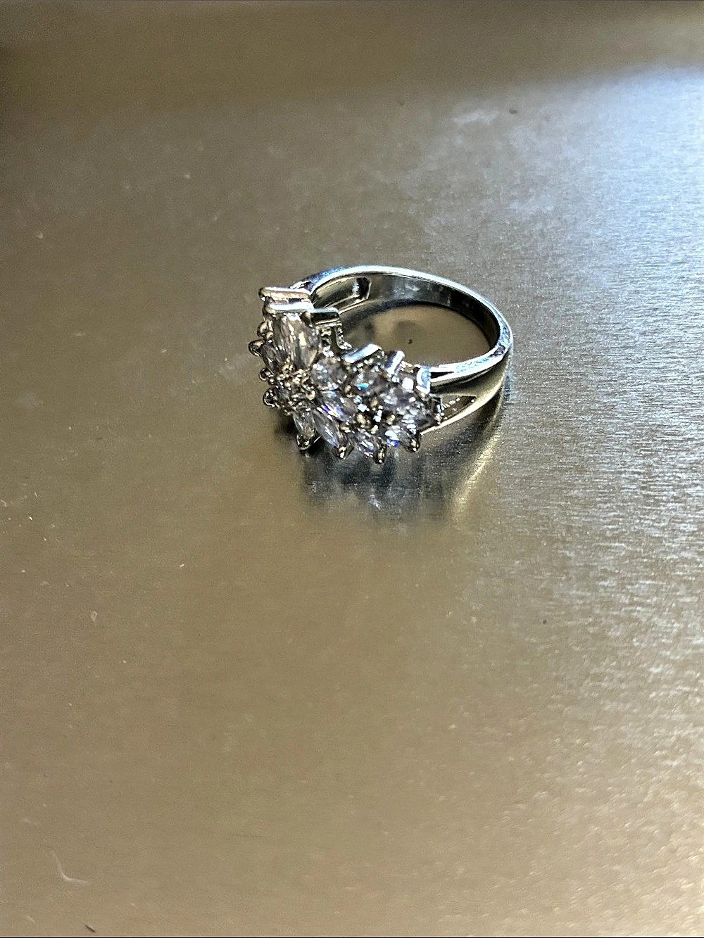 Cluster Statement Ring in Silver Like New